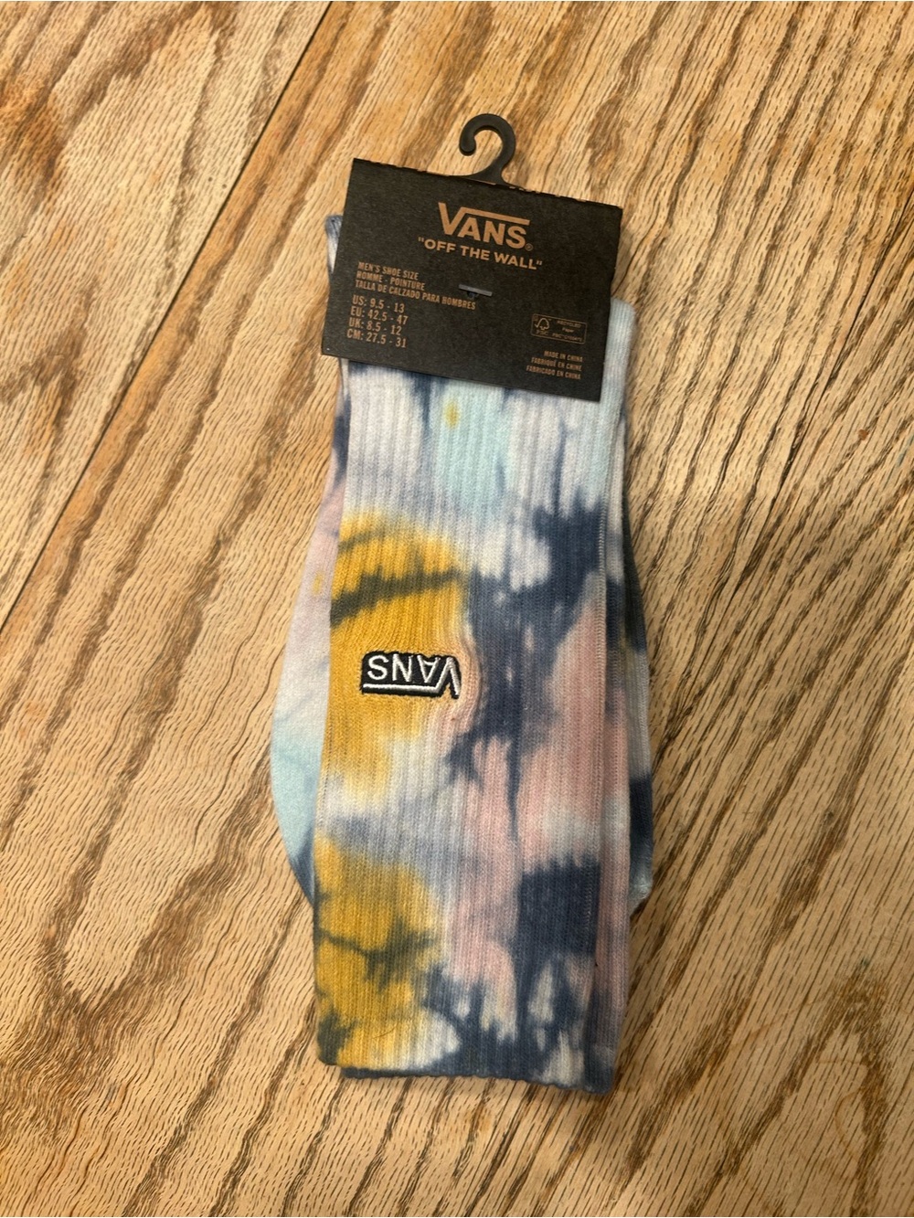 Vans Tie-Dye Crew Socks - Blue, Yellow, Pink
